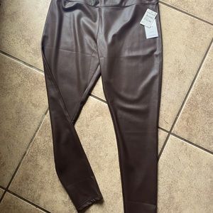 NWT Chocolate Nordstrom brand faux leather pants